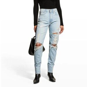SLVRLAKE Roxy Distressed Mid Rise Skinny Jeans
